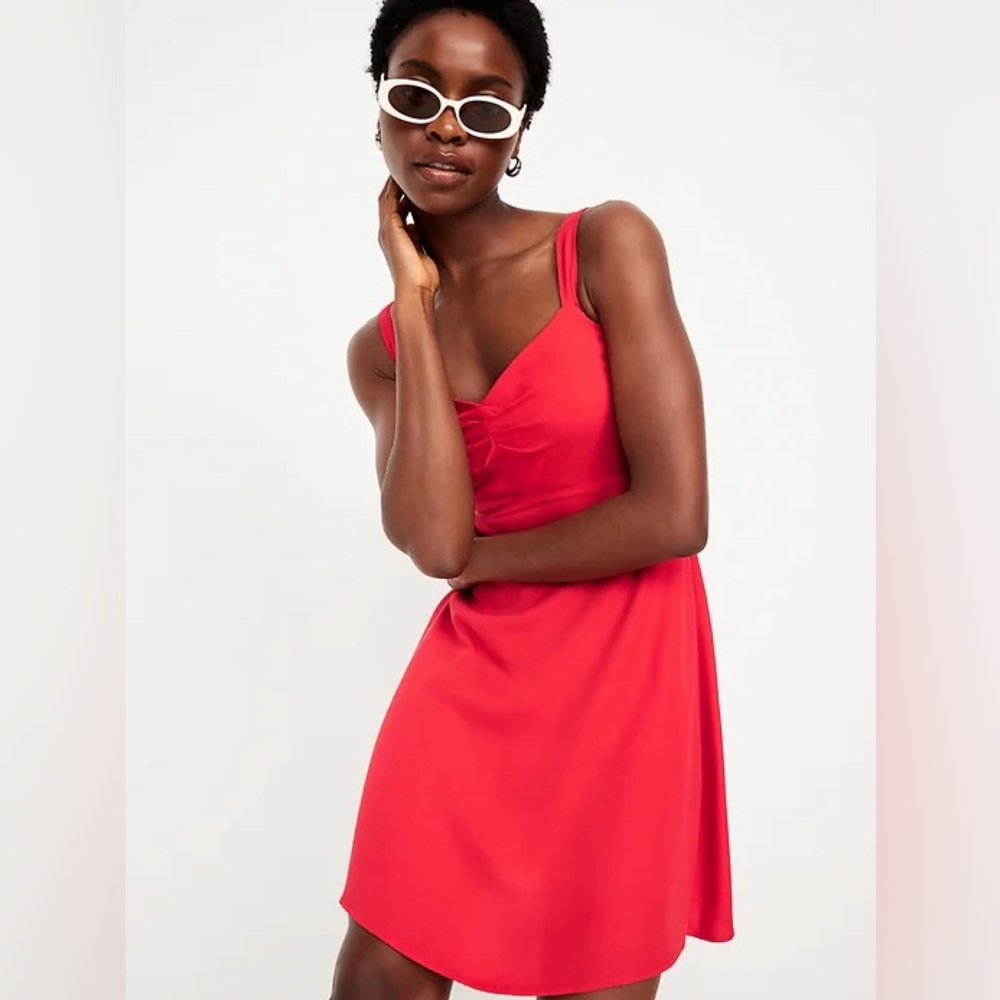 Old Navy Red Fit & Flare XL Crepe Mini Dress NWT